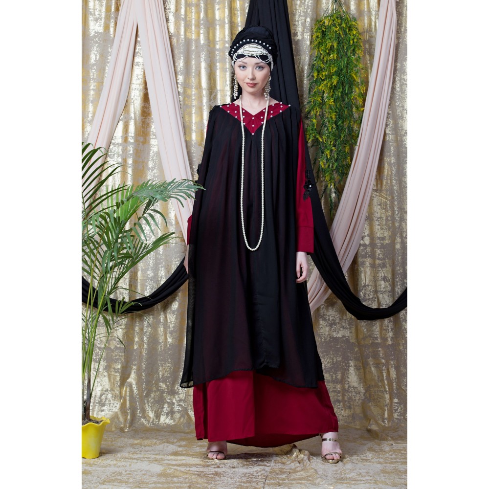 Double hot sale layer abaya